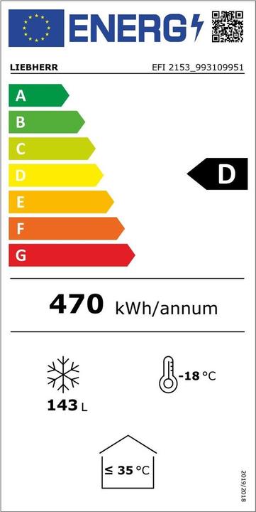 Energy Label Liebherr EFI 2153 (Stand-alone, 143 l)