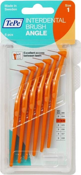Actual product image TePe Angle ISO 1 interdental brushes (6 x, 0.45 mm)
