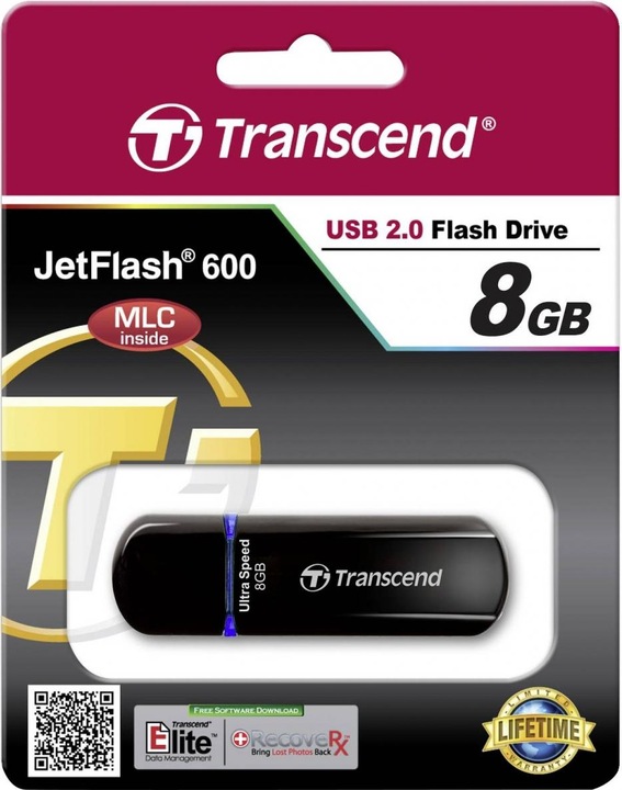 Produktbild Transcend JetFlash 600 (8 GB, USB-A, USB 2.0)
