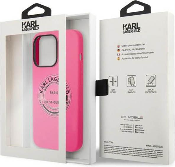 Actual product image Karl Lagerfeld KLHCP14LSRSGRCF iPhone 14 Pro 6.1" hardcase pink / pink Silicone RSG (Apple iPhone 14 Pro)