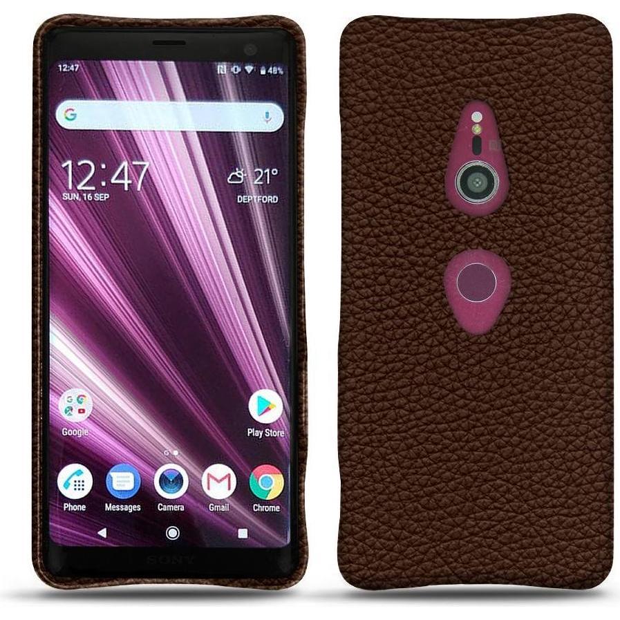 Noreve Lederschutzhülle (Sony Xperia XZ3), Smartphone Hülle, Braun