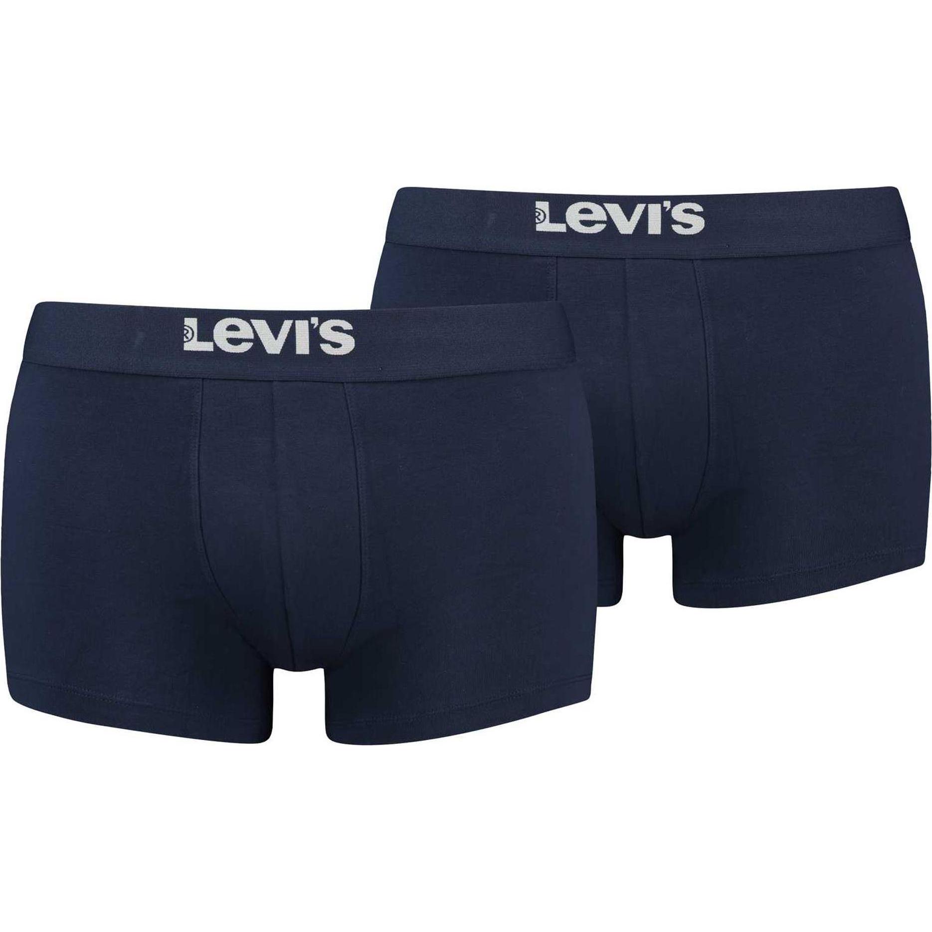Levis, Herren, Unterhosen, Boxershort Casual Figurbetont, Blau, (M, 2er Pack)