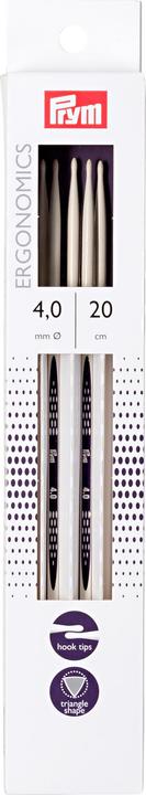 Produktbild Prym Strumpfstricknadeln ergonomics 4.00 mm, 20 cm, Karte 5 Stk., Kunststoff