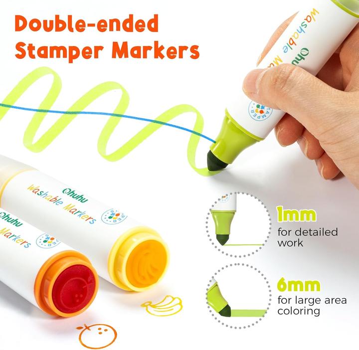 Actual product image Ohuhu Kainani Abwaschbare Marker für Kinder (12 Stk.) (12x)