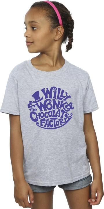 Immagine prodotto Willy Wonka & the Chocolate Factory Typed Logo Maglietta Ragazze (140, 146)