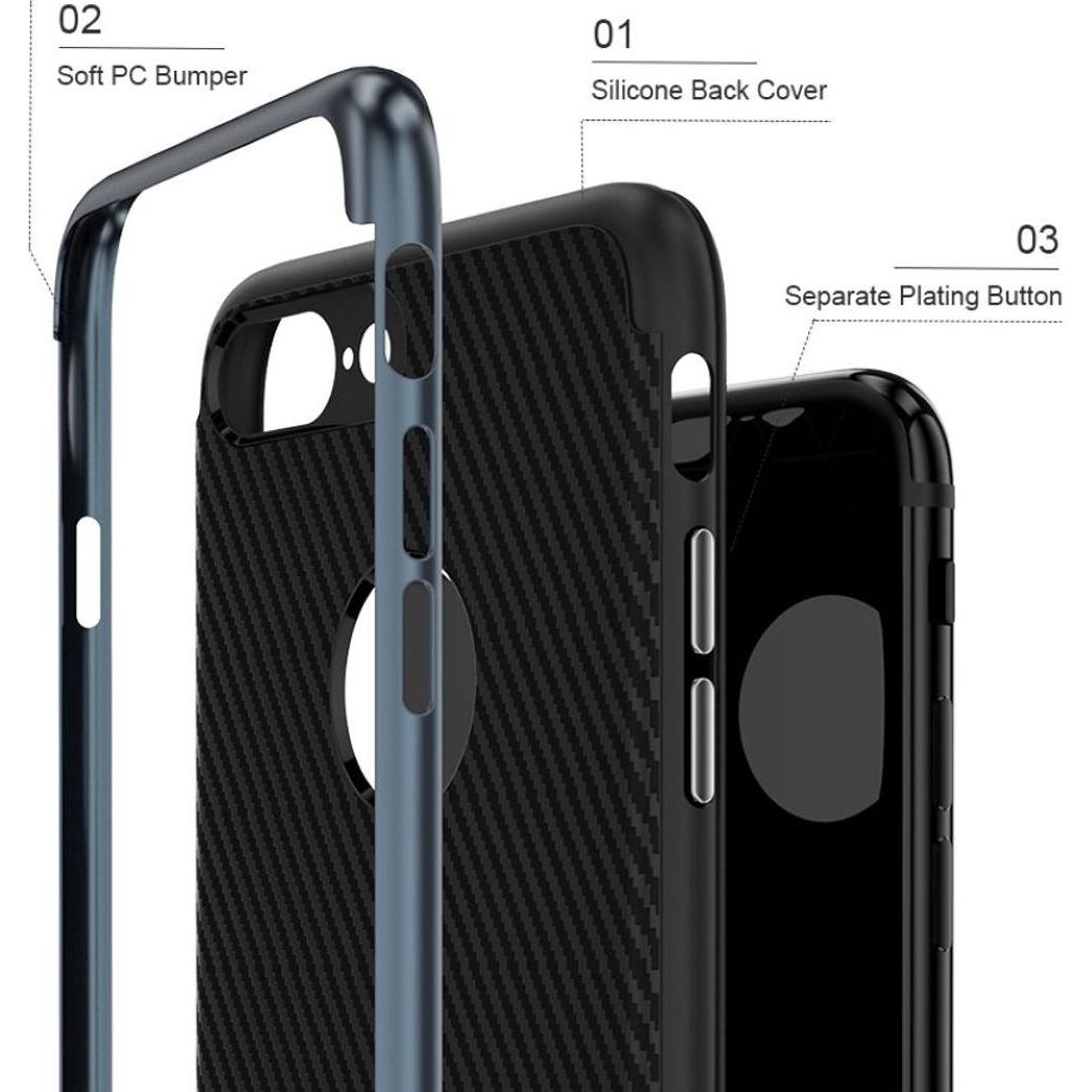 Thumbnail - König Design Apple iPhone 6 / 6s Hülle Case Handy Cover Schutz Etui Schutzhülle Carbon Silber (Apple iPhone 6), Smartpho...