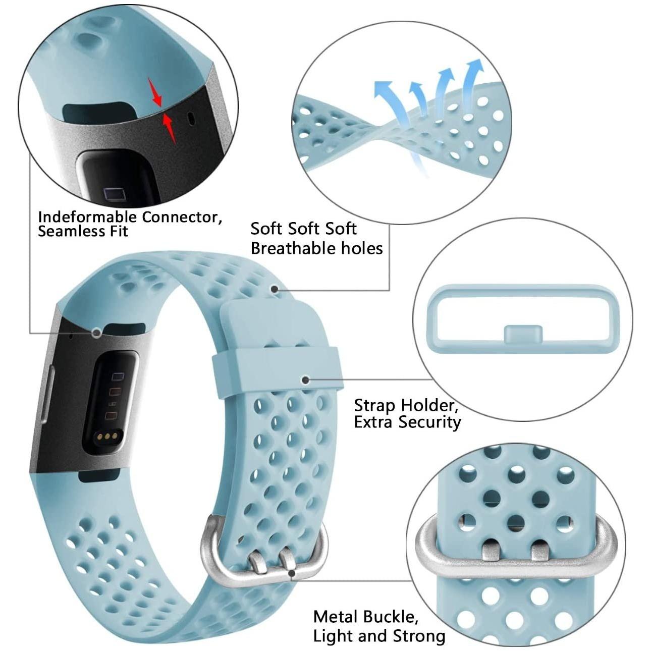 Thumbnail - Strap-it Armband (Silikon, Charge 4), Uhrenarmband, Blau