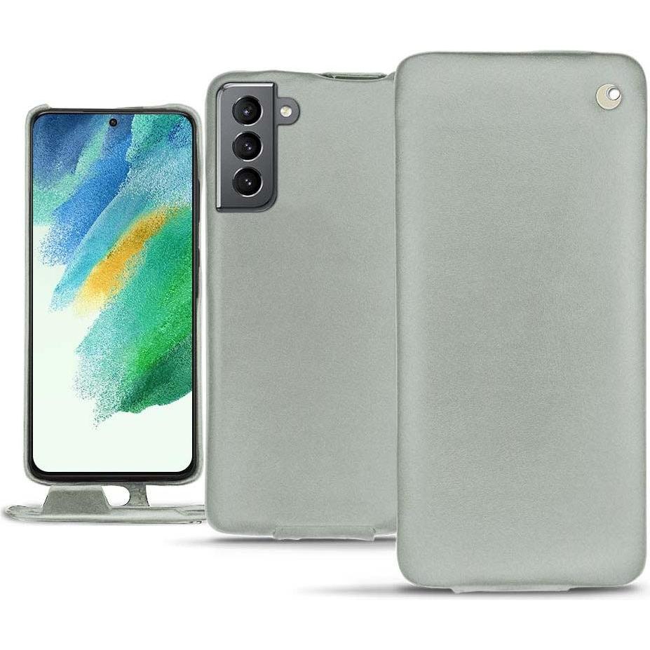 Noreve Lederschutzhülle vertikal (Samsung Galaxy S21 FE), Smartphone Hülle, Grau