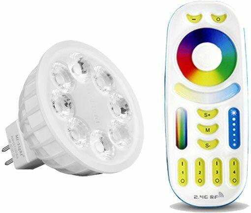 Produktbild Milight LED Spot MR16 RGB+KW/WW 4W mit Funk Fernbedienung (4 W, 280 lm, 1 x, F)