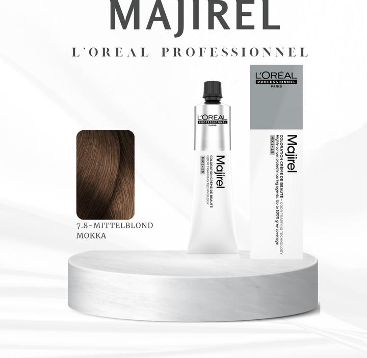 Produktbild L'Oréal Professionnel L'Oréal Majirel 7,8 Mittelblond Mokka 60 ml (7,8 Mittelblond Mokka)