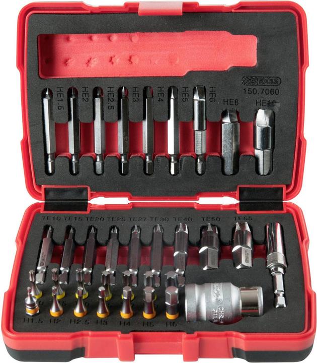 KS Tools Jeu d'extracteurs de vis (Torx (TX), Clé Allen)