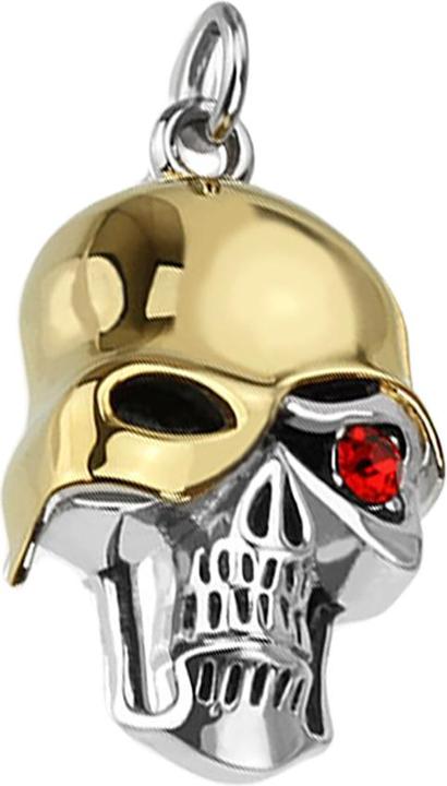 Produktbild Star Piercing Anhänger silber Soldat des Todes mit rotem Kristallauge (Chirurgenstahl 316L, ohne Messing)