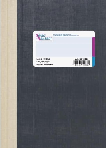 König & Ebhardt Geschäftsbuch A5 kariert 192 Blatt hellblau (192 x)