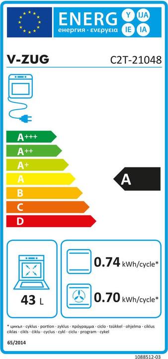 Energie-Label V-ZUG Combair V2000 45