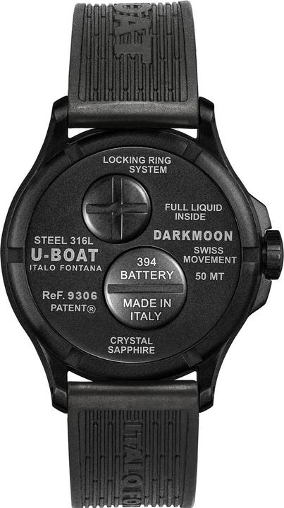 Produktbild U-Boat 9306 Darkmoon Red Glass PVD Herrenuhr 40mm 5ATM (Analoguhr, 40 mm)
