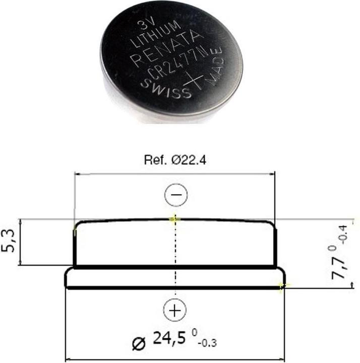 Actual product image Renata RECR2477N (1 pcs., CR2477, 950 mAh)