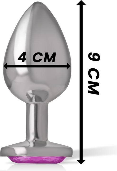 Intense Pink Heart Aluminium Metal Anal Plug Size L