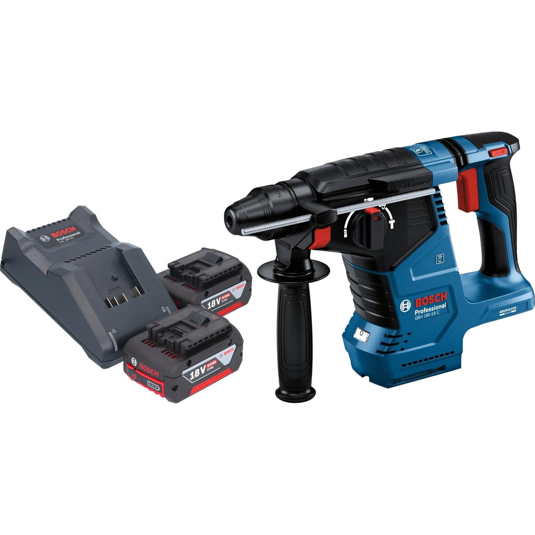 Bosch Professional, Bohrmaschine + Akkuschrauber, Bosch GBH 18V-24 C Professional Akku Bohrhammer 18 V 2,4 J Brushless S...
