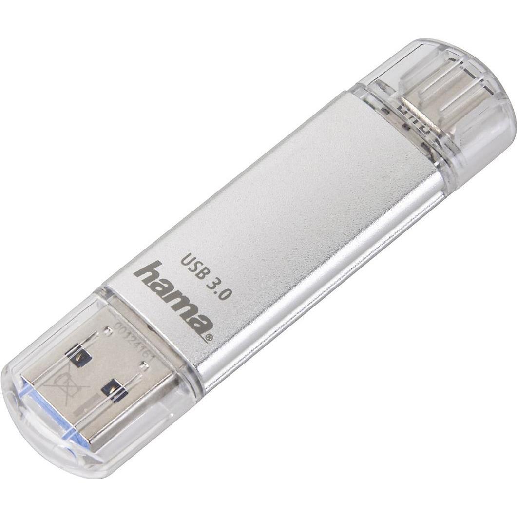 Thumbnail - Hama C-Laeta (256 GB, USB-C, USB-A, USB 3.1), USB Stick, Silber