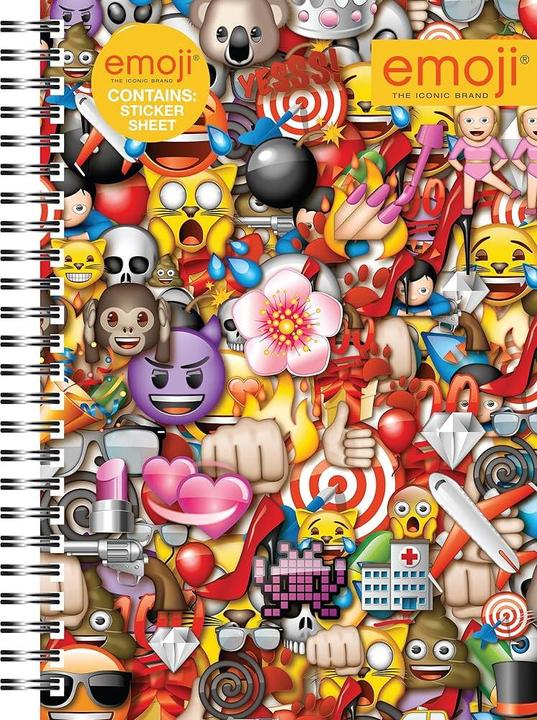 Image du produit Emoji - Cahier (A5, À rayures, Couverture souple)