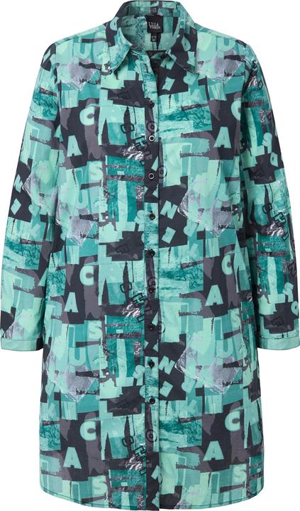 Immagine prodotto Ulla Popken Blusa dal taglio lungo e svasato con colletto da camicia e maniche lunghe (42, 44)
