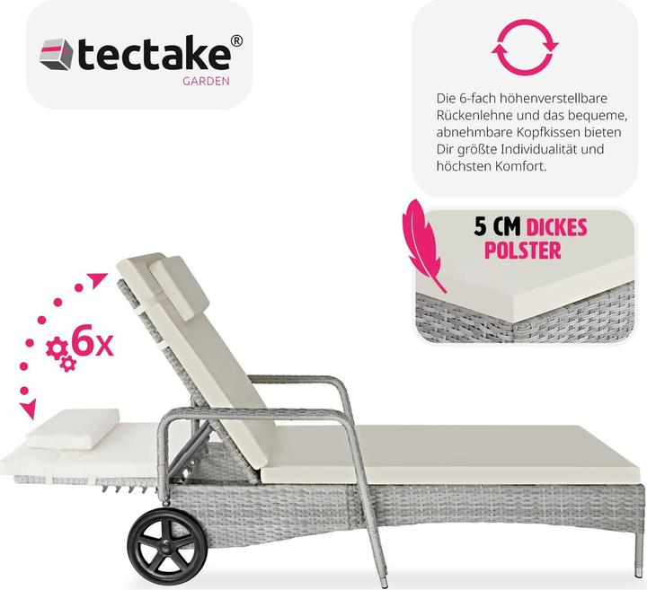 Image du produit tectake Chaise longue (200 cm)