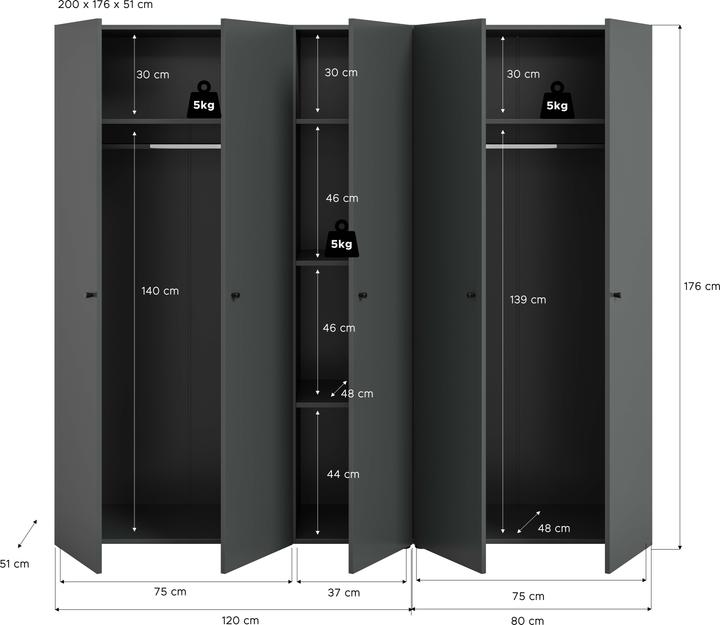 Produktbild Xonox Home Darwin (200 x 51 x 176 cm)