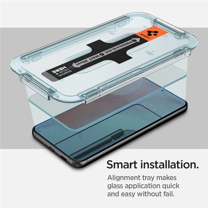 Productafbeelding Spigen Glas.TR Samsung S901 S22 2szt./2st "EZ FIT" AGL04151 szkło hartowane (2 Stuk, Samsung Galaxy S22)