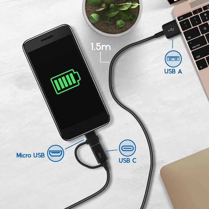 Produktbild Samsung EP-DG950DBE Micro-USB / USB-C Kabel (1.50 m, USB 3.1)