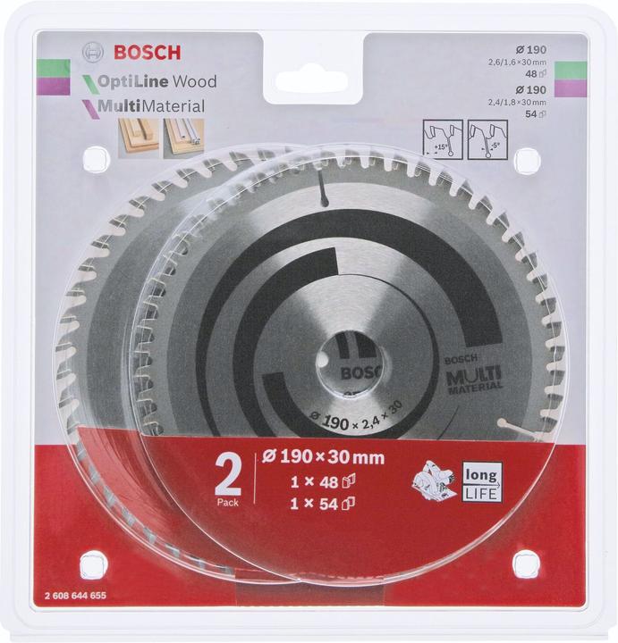 Bosch Zubehör 1x Optiline Wood + 1x Multi Material zaagbladset