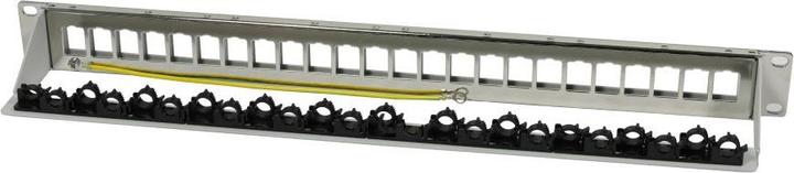 Produktbild Synergy 21 Keystone,Modulträger, 19"Patchpanel für 24xTP-Modul, 1HE(t 94mm), Lichtgrau, V4 mit Kabelklemme, Syn