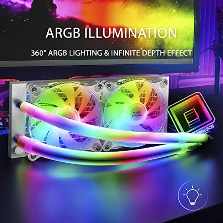 Immagine prodotto Mars Gaming Kit Watercooling Aio Ml-Ultra RGB - 240mm (Blanc)