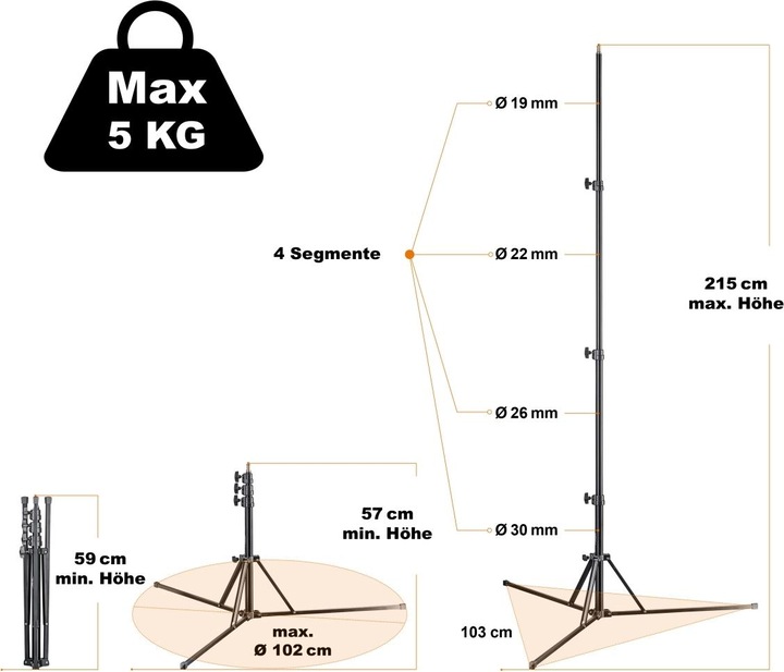 Produktbild Walimex Gn-806 (215 cm, 5 kg)