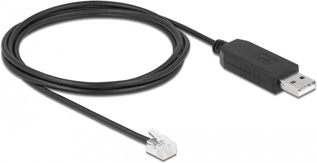 Image du produit Delock Câble adaptateur USB type A vers série RS-232 RJ12 avec protection ESD Leadshine 2 m (2 m)