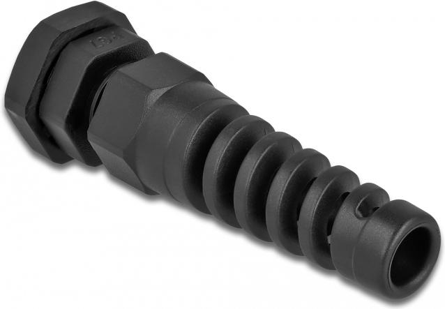 Delock Kabelverschraubung mit Zugentlastung PG7 schwarz (Kabelschlauch)