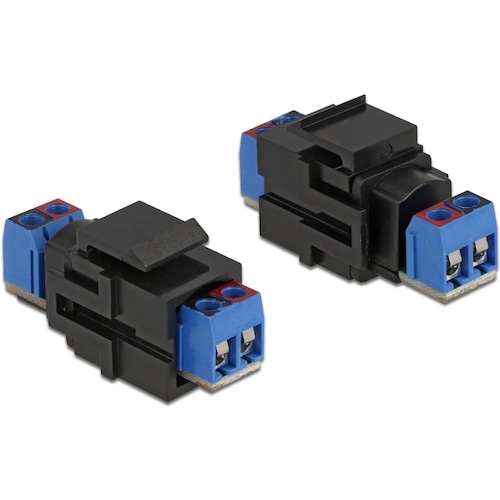 Delock Keystone Modul 2 Pin Terminalblock > Terminalblock schwarz, Elektronikkabel + Stecker, Schwarz