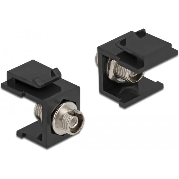 Delock Netzwerkkoppler, Elektronikkabel + Stecker, Schwarz