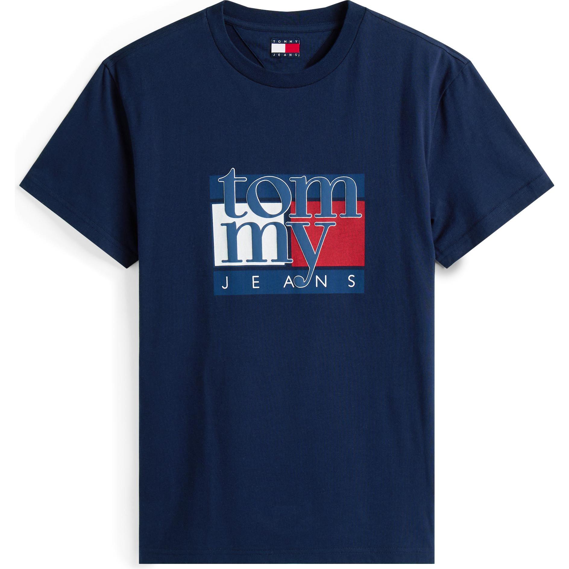 Tommy Jeans, Uomini, Maglietta, Tjm Slim Rwb Flag Tee Ext, Blu, (S)