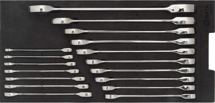 Actual product image SATA Doppelratschen-Ringmaulschlüssel-Einlage, 17-tlg., 400 x 187 mm