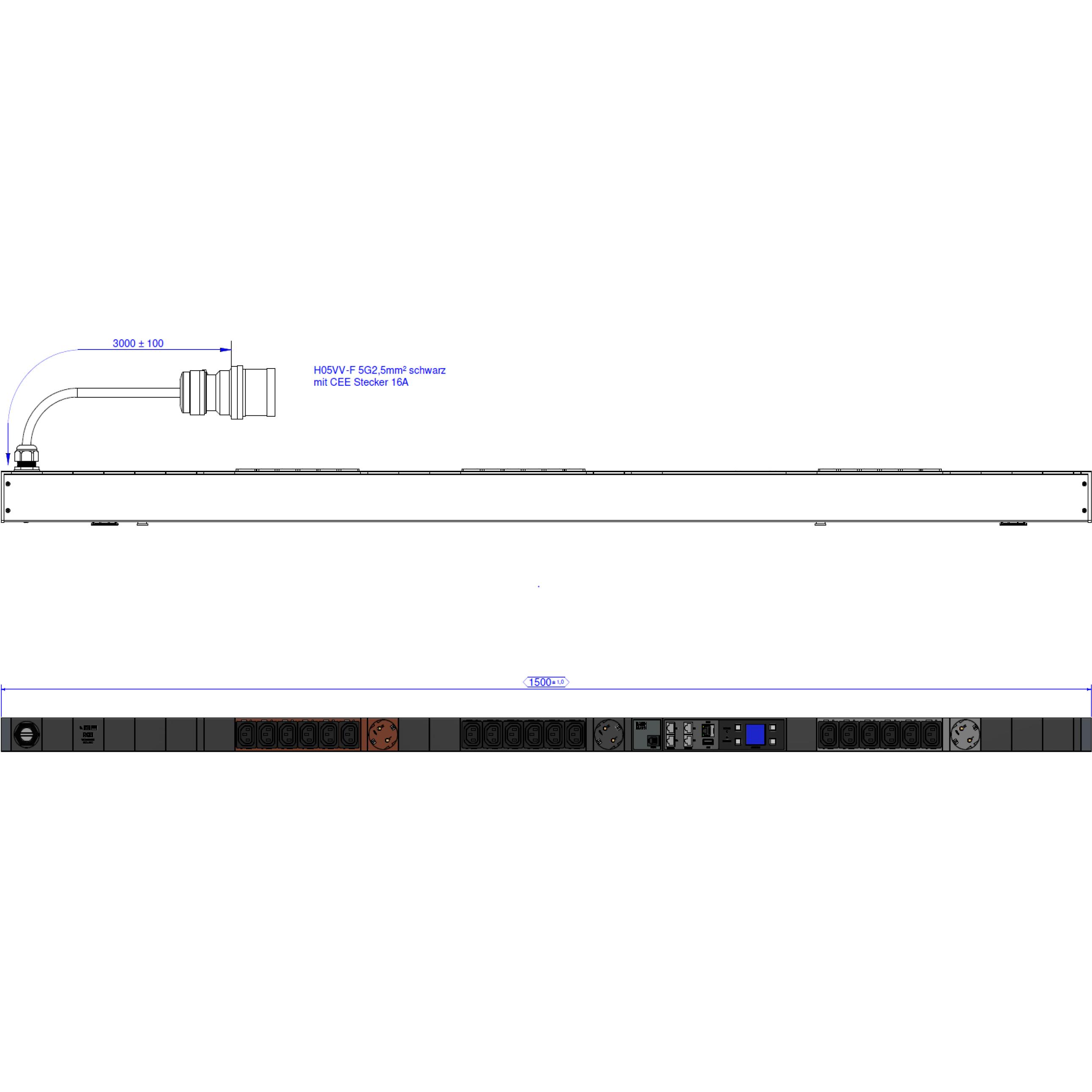 Bachmann BN3000 RCM 18xC13 3xCEE 7/3 messung pro Phase Diffmessung, USV Zubehör