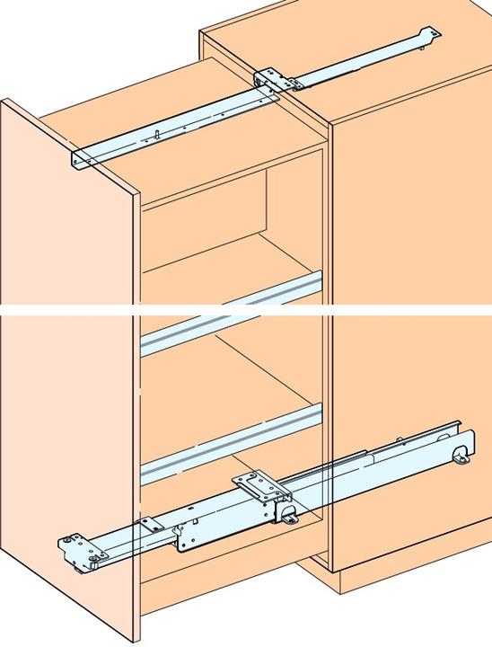 Immagine prodotto HAWA Guide a estrazione totale per mobili alti -FORTE per costruzioni in legno
