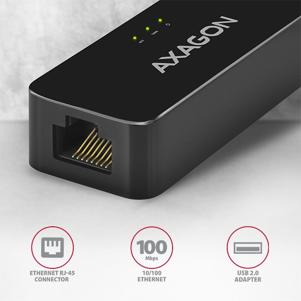 Produktbild Axagon ADE-XR Fast Ethernet 10/100 Adapter - USB 2.0 Typ A (USB 2.0, RJ45 (1x))