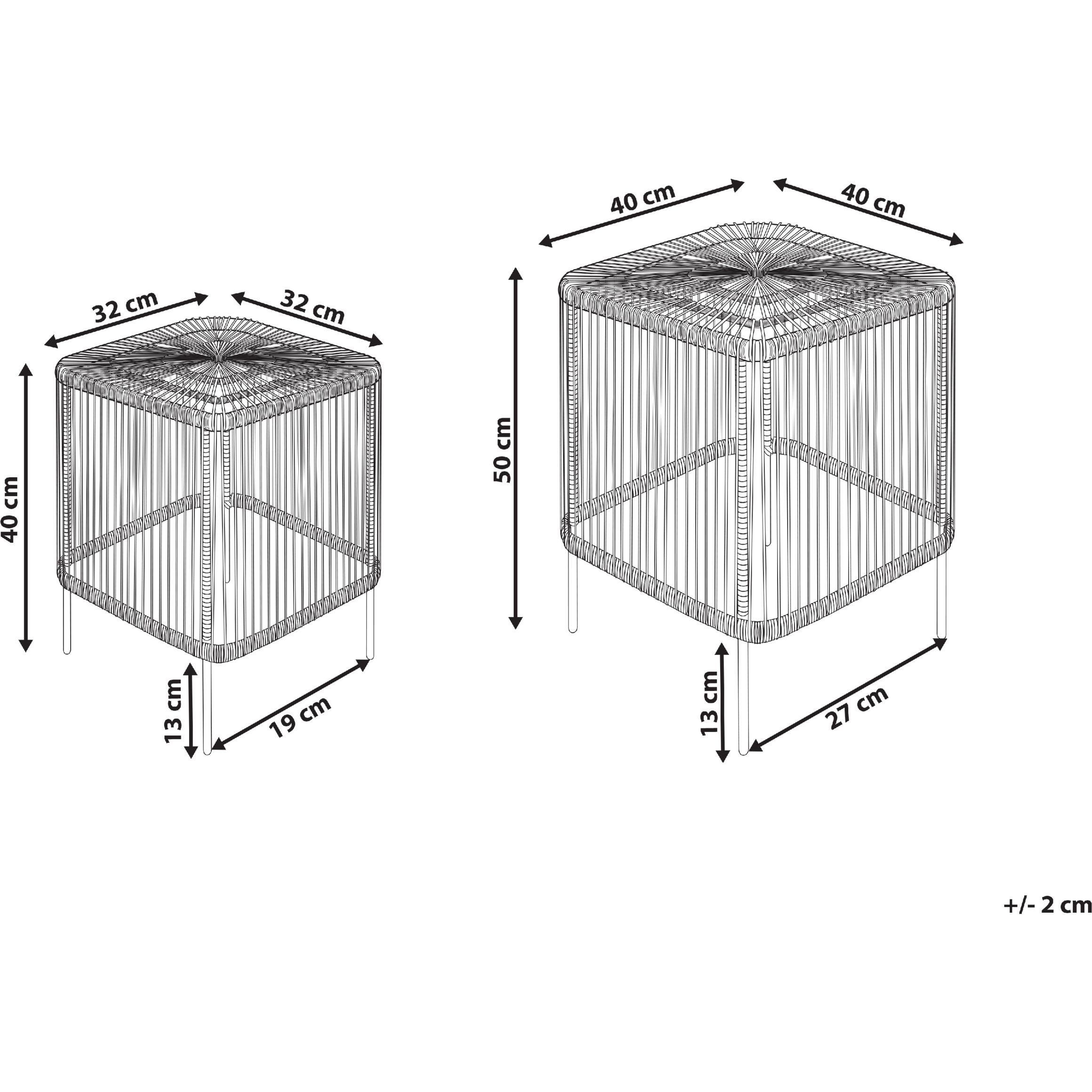 Thumbnail - Beliani, Couchtisch + Beistelltisch, Cesantico (40 x 40 x 50 cm)