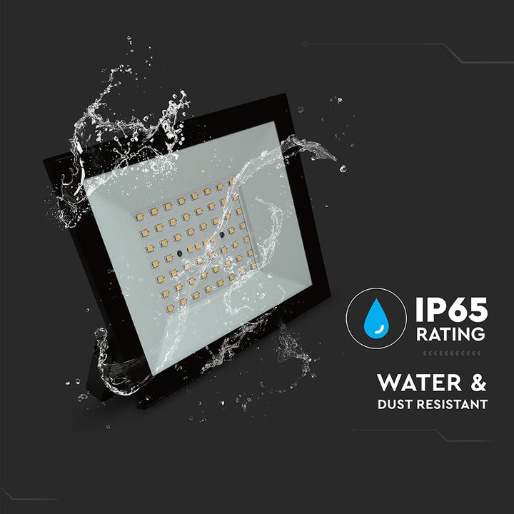 Produktbild V-TAC LED-Fluter, VT-44054, 50 W, 4000K, EEK: F, 4000 lm, neutralweiss, IP65, schwarz (4000 lm, IP65)