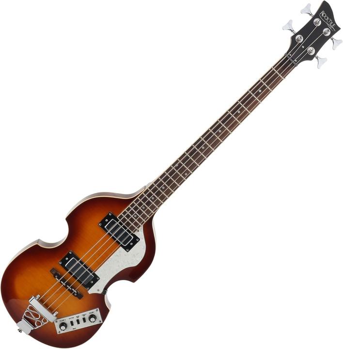 Image du produit Rocktile Basse Vintage Sir Paul Hollowbody 2 Humbuckers (Guitare semi-acoustique, Dessus de frêne fumé, Manche en érable, Plafond en tilleul, Touche en palissandre)
