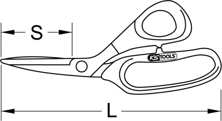 Actual product image KS Tools Carpet shears. 230mm 118.0012 (23 cm)
