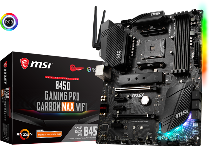 Produktbild MSI B450 Gaming Pro Carbon Max Wifi (AM4, AMD B450, ATX)