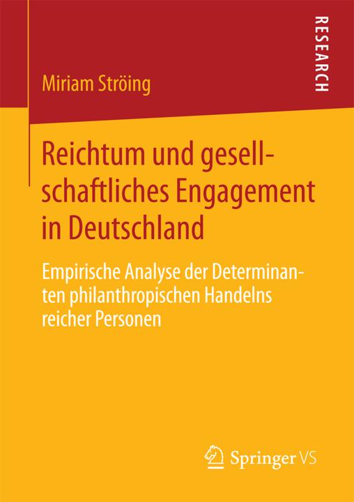 Produktbild Reichtum und gesellschaftliches Engagement in Deutschland (Miriam Ströing, 2015)