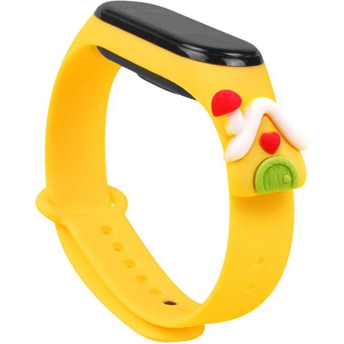 Hurtel Braccialetto di Natale per Xiaomi Mi Band 4 / Mi Band 3 Braccialetto di Natale in silicone giallo (Materiale sintetico), Cinturini per orologi,
