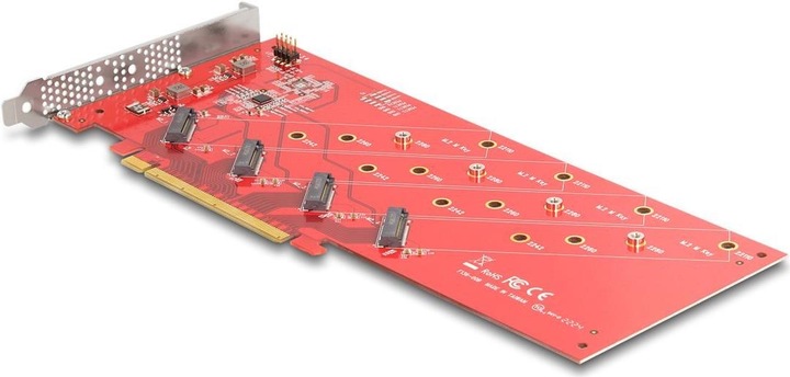 Actual product image Delock PCI Express x16 card to 4 x internal NVMe M.2 Key M 110 mm - Bifurcation